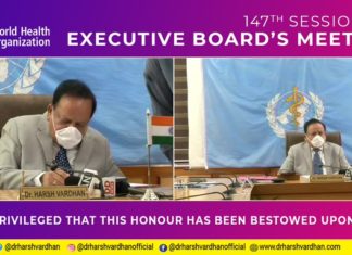 Union Health Minister Dr.HarshWardhan takes charge as chairman WHO Executive Board