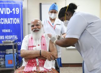 Covid: Prime Minister Modi takes First dose of vaccine at AIIMS