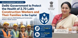 Delhi Government Launches Landmark Health Scheme for 2.70 Lakh Construction Workers and Their Families