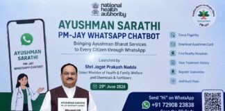 JP Nadda Launches ‘Ayushman Sarathi’ WhatsApp Chatbot to Simplify Access to PM-JAY Services