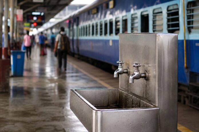 E. coli bacteria was detected in water-cooler samples at eight railway stations.