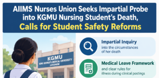 AIIMS Nurses Union Seeks Impartial Probe into KGMU Nursing Student’s Death, Calls for Student Safety Reforms